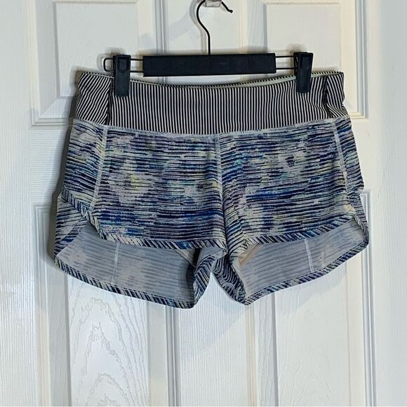 Lululemon Speed Short *4-way Stretch Blurry Belle Multi/Tink Stripe Size 6 - Picture 4 of 10